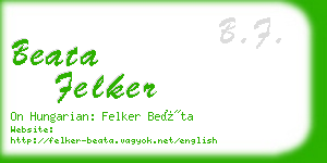 beata felker business card